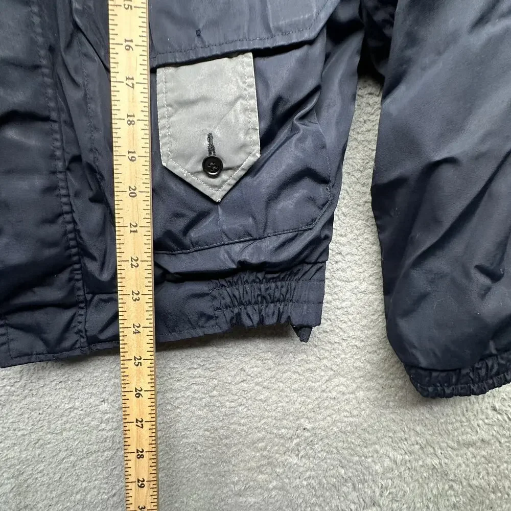Vintage Park Coats NYPD Police Nylon Bomber Jacket Mens Medium Liner Black
